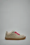 Ganni Canvas Raw Edge Sneakers In Green