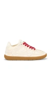 Ganni 08 Canvas Raw Edge Sneakers Parchment In Neutral