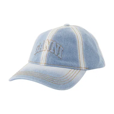 GANNI CAP GANNI COTTON BLUE