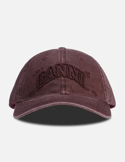 Ganni Cap In Red Cotton In Pink/粉红色/粉紅色/핑크/ピンク