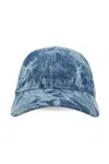 Ganni Cap With A Visor In Bleached Denim