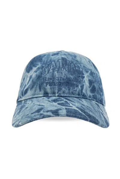 Ganni Cap With A Visor In Blue