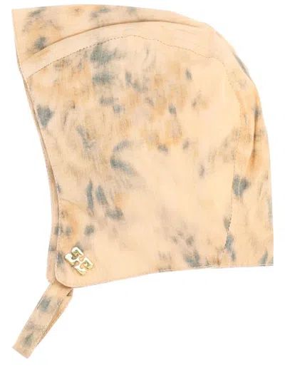 Ganni Cap With Print In Neutral