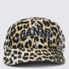 Ganni Logo-embroidered Leopard-print Canvas Cap In Animal Print