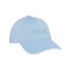 Ganni Logo-embroidered Denim Cap In Blue