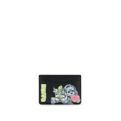 Ganni Card Holder Blue Dog