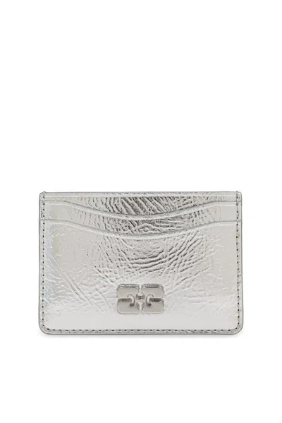 Ganni Silver Metallic Bou Card Holder