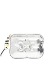 Ganni Butterfly Compact Wallet In Silver