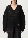 Ganni Pullover Mit Lochstrickmuster In Black