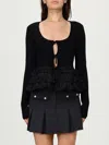 Ganni Women Rib Knit Tie-string Cardigan In Black