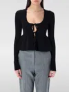 Ganni Stretch Viscose Blend Peplum Cardigan In Schwarz