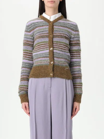 GANNI CARDIGAN GANNI WOMAN COLOR MILITARY,G40636055