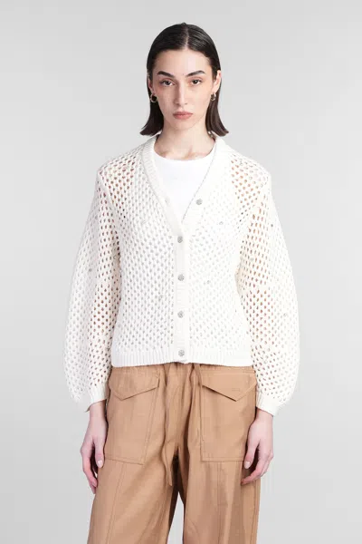 GANNI CARDIGAN IN BEIGE COTTON