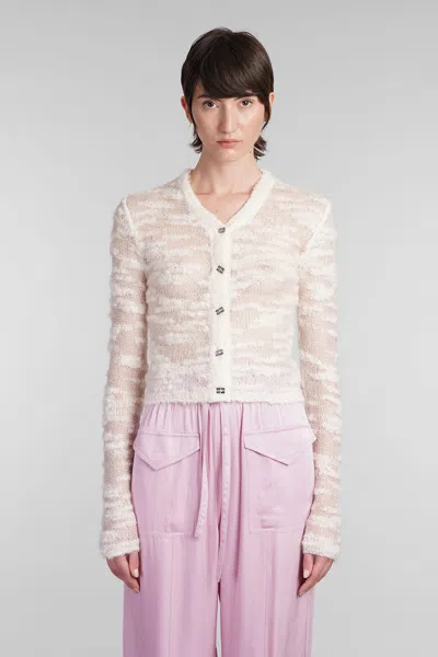 Ganni Cardigan In Beige Mohair