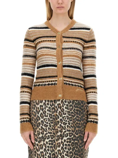 GANNI CARDIGAN WITH STRIPE PATTERN