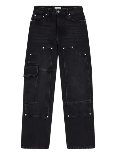 Ganni Cargo Jeans In Black
