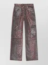 Ganni Cargo Jeans With Animal Print Pockets In Animal Print