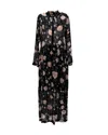 Ganni Carlton Georgette Maxi Dress In Floral Print Viscose In Multi