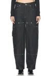 Ganni High-waisted Black Jeans With Wide Legs In Black