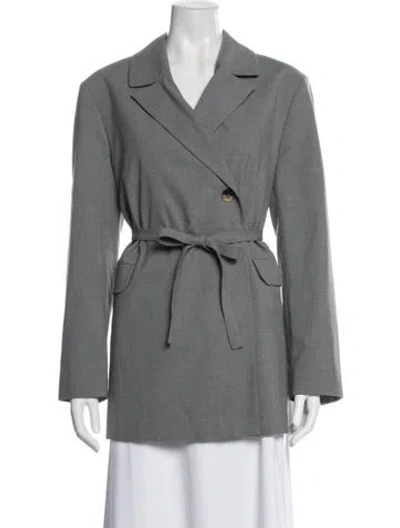 Pre-owned Ganni Cashmere Blazer In Gray
