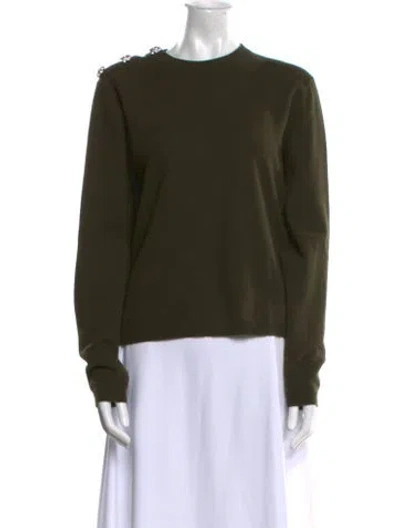 Pre-owned Ganni Cashmere Crew Neck Sweater In Green