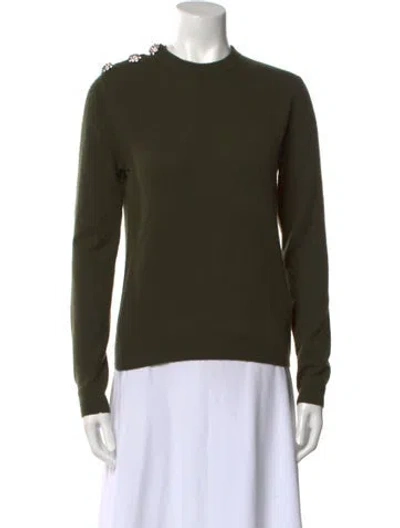 Pre-owned Ganni Cashmere Crew Neck Sweater In Green