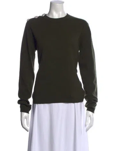 Pre-owned Ganni Cashmere Crew Neck Sweater In Green