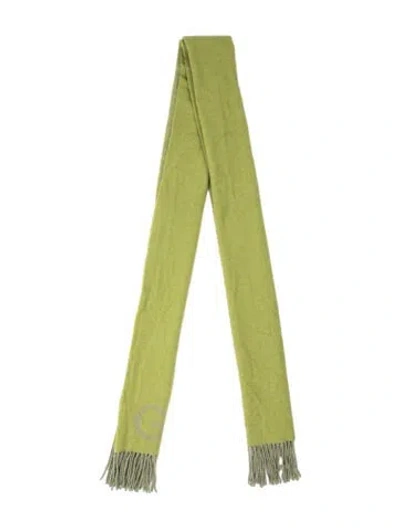 Pre-owned Ganni Cashmere Graphic Print Shawl In Green