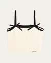 Ganni Cashmere Mix Bow Strap Top