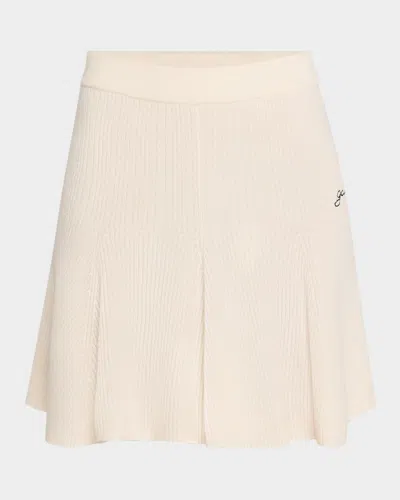 Ganni Cashmere Mix Mini Skirt In Egret