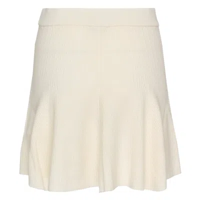 Ganni Cashmere Mix Mini Skirt In White