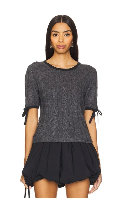 Ganni Cashmere Mix T-shirt In Grey