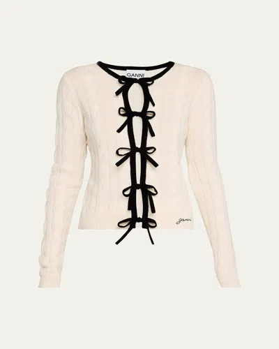 Ganni Cashmere Mix Tie-front Cardigan