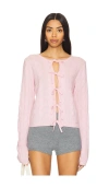 Ganni Cashmere Mix Tie-front Cardigan In Pink