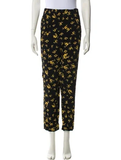 Pre-owned Ganni Cashmere Straight Leg Pants In Black