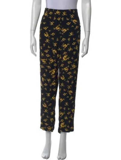 Pre-owned Ganni Cashmere Straight Leg Pants In Black