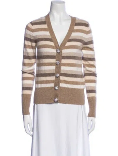 Pre-owned Ganni Cashmere Striped Sweater In Neutral