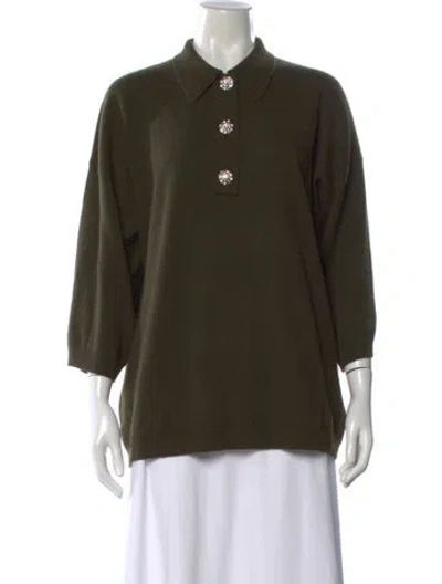 Pre-owned Ganni Cashmere Sweater In Green