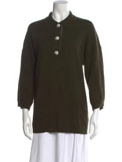 Pre-owned Ganni Cashmere Sweater In Green