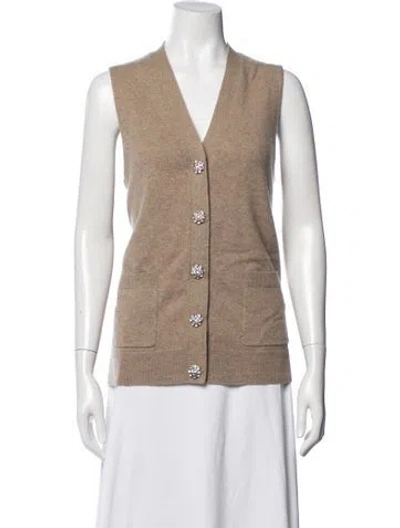Pre-owned Ganni Cashmere Vest In Neutrals