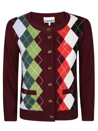 GANNI GANNI CASHMERE WOOL BLEND CARDIGAN