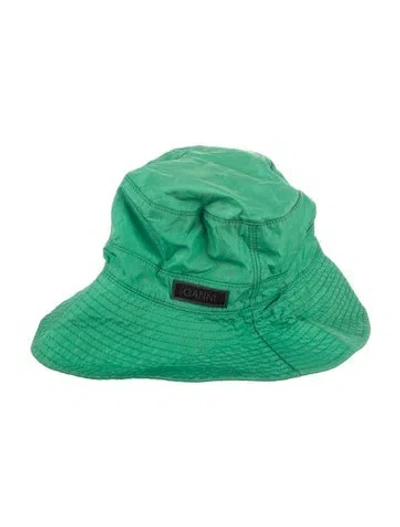 Pre-owned Ganni Casual Bucket Hat In Green