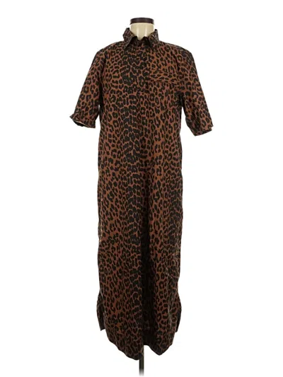 Pre-owned Ganni Casual Dress In Brown
