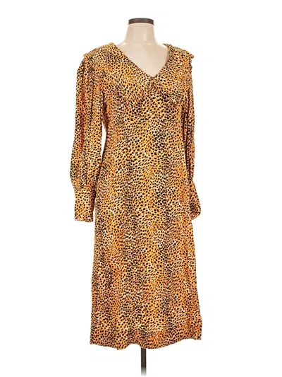 Pre-owned Ganni Casual Dress In Gold
