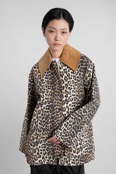Ganni Casual Jacket In Animal Print