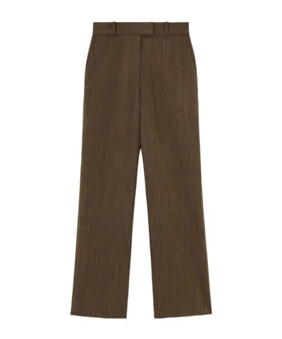 Ganni Casual Pants With Belt Loops In Brown