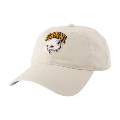 Ganni Canvas Cap In White