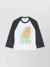 Ganni Women Kitty Baby Organic Cotton T-shirt In Multi