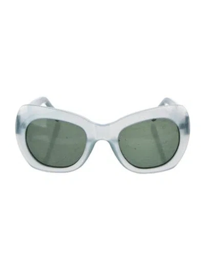 Pre-owned Ganni Cat-eye Tinted Sunglasses In Blue