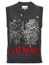 Ganni Logo Intarsia Wool-blend Sweater Vest